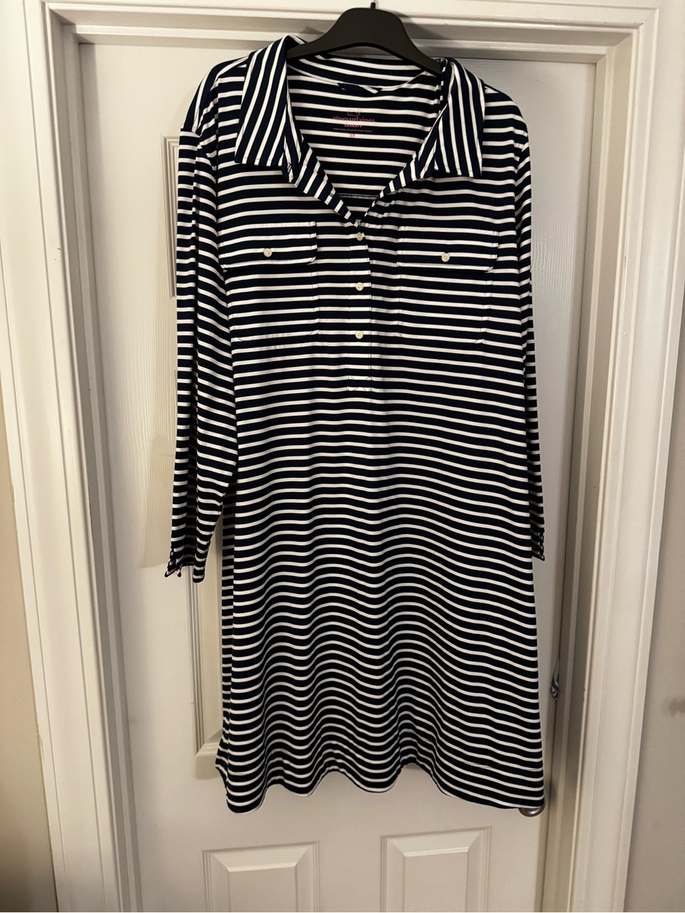 Vineyard Vines Navy & White Striped Sankaty Polo Dress